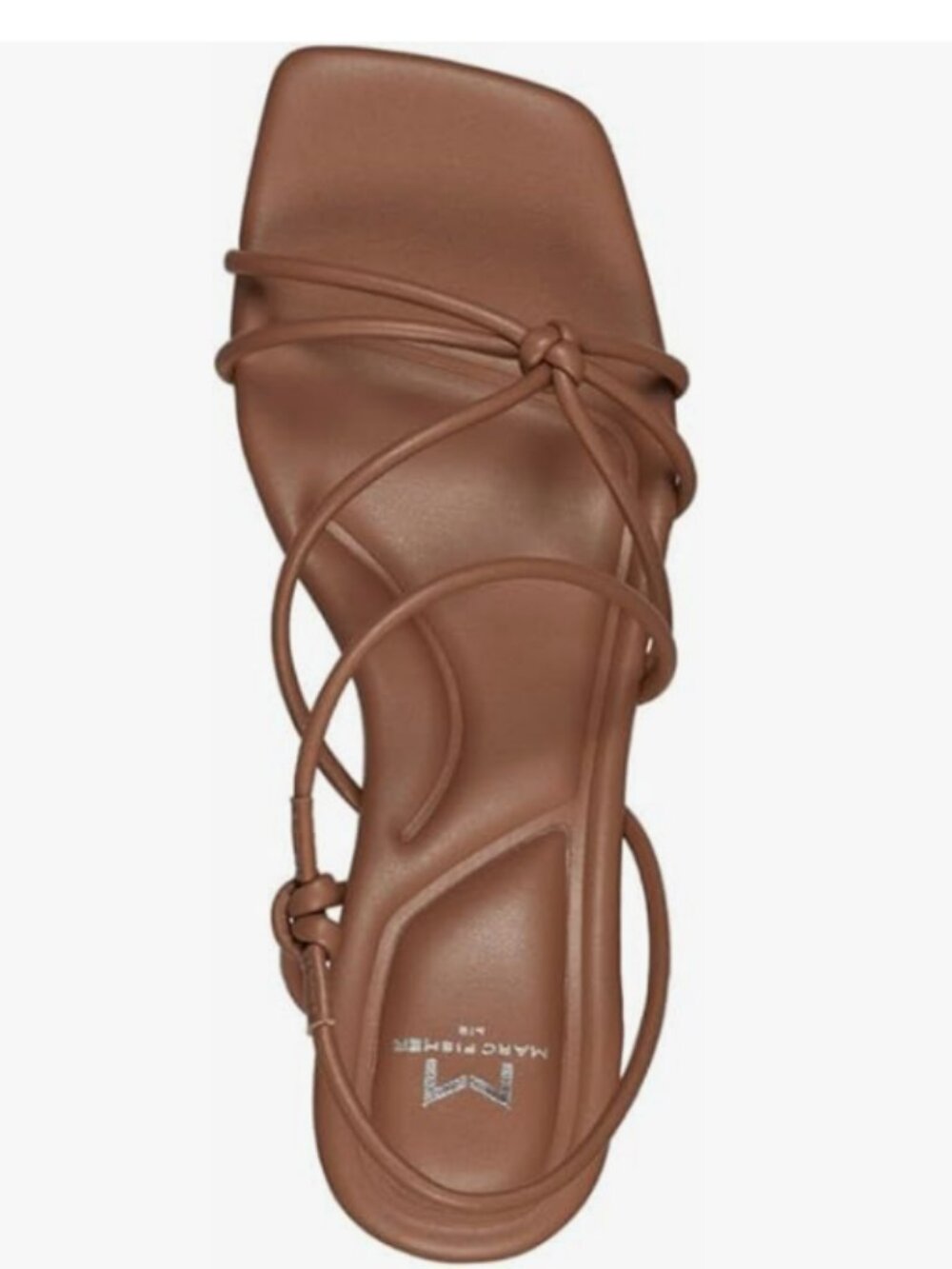Marc Fisher Strappy Brown Leather Square-Toe Sandals